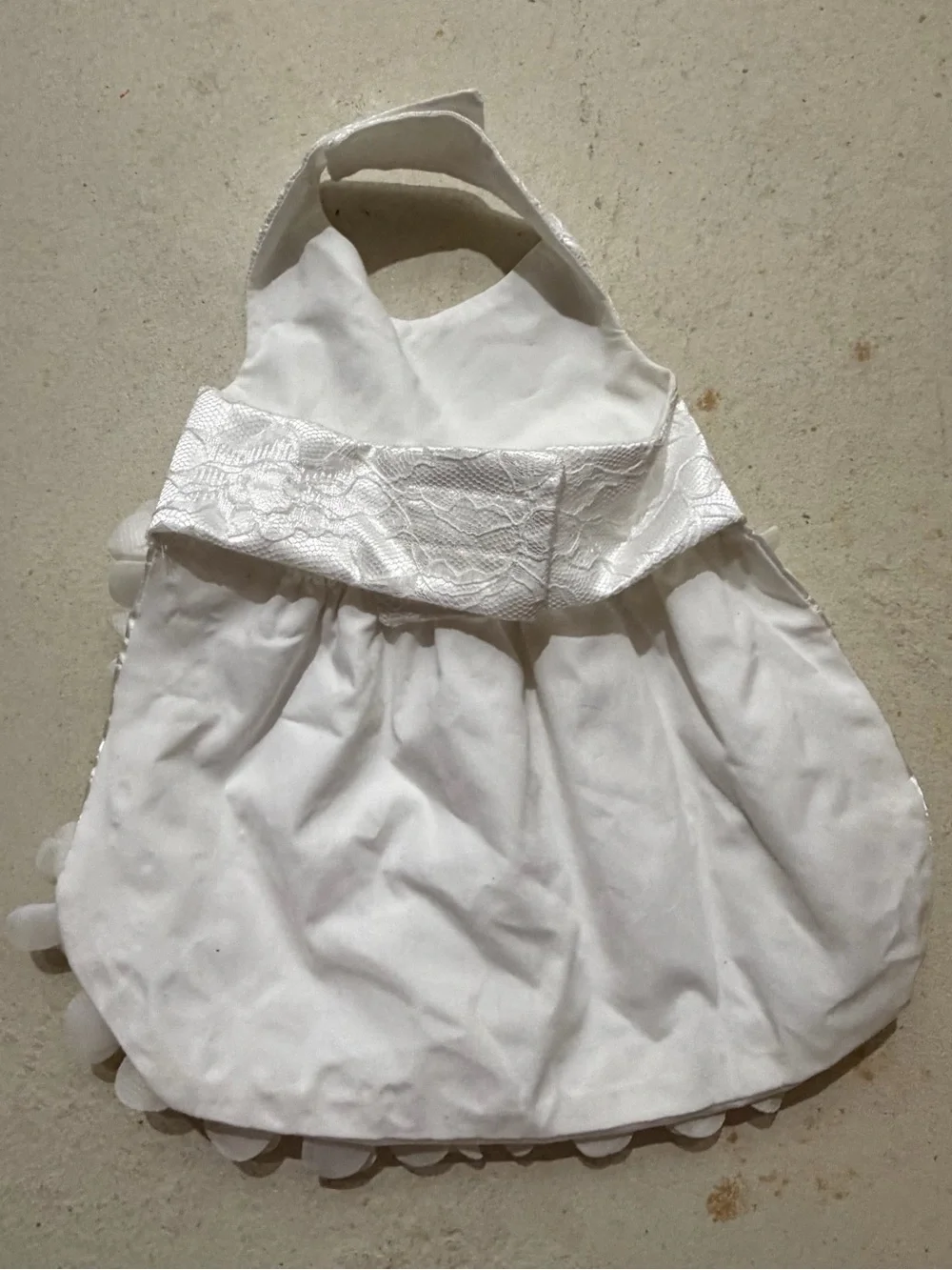 White Floral Petal Satin Bow dress for dog